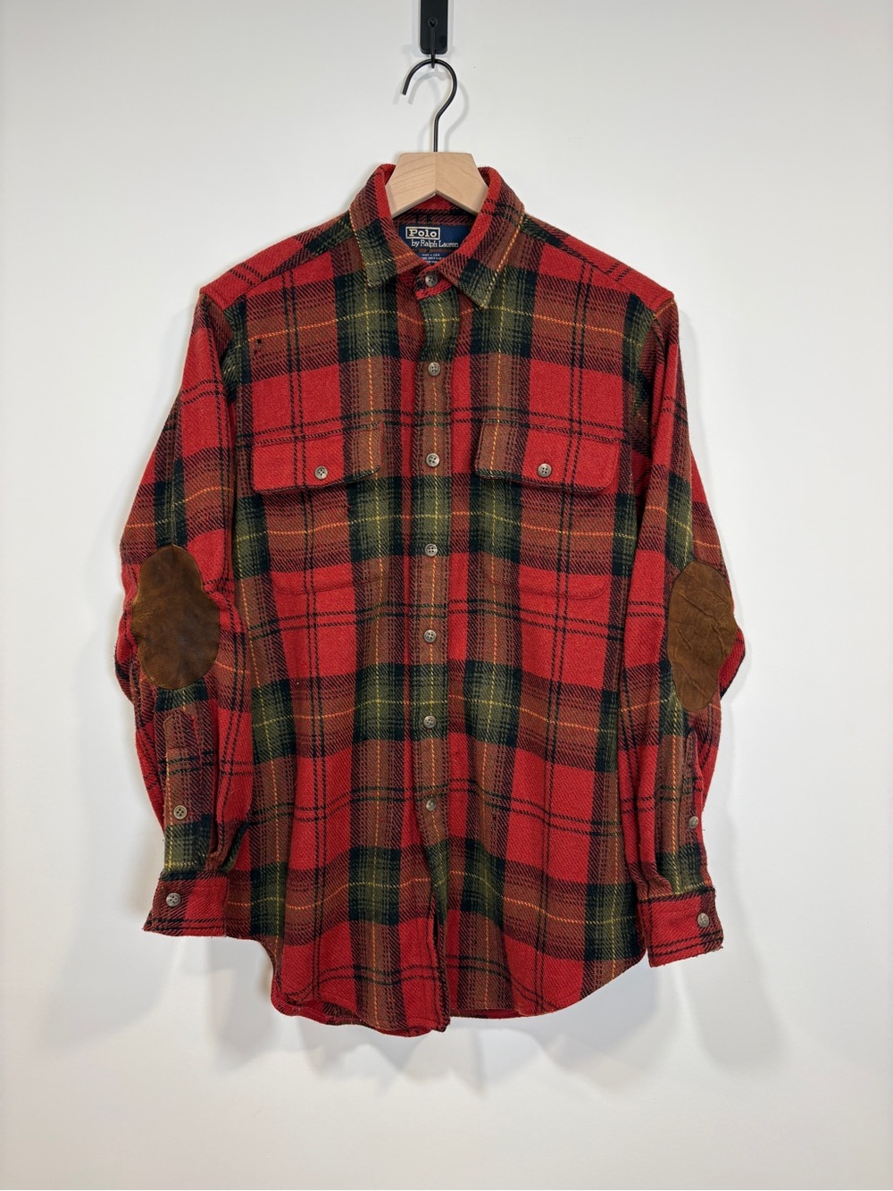 VTG! 90'S 🌟 POLO RALPH LAUREN 🌟 MEN'S WOOL PLAID FLANNEL SHIRT USA SZ S